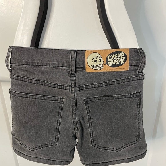 Cheap Monday H&M High Waisted Shorts Grey Denim Spring Jean Black Wash 25” - Picture 4 of 6